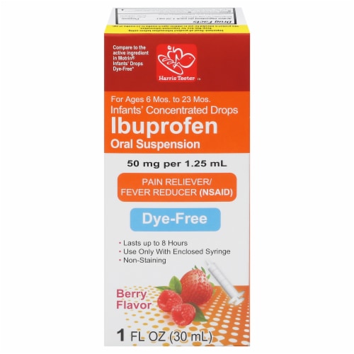 Harris Teeter™ Dye Free Ibuprofen Berry Flavor Drops Perspective: front