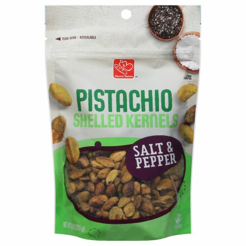 Harris Teeter Salt & Pepper Pistachio Shelled Kernels Perspective: front