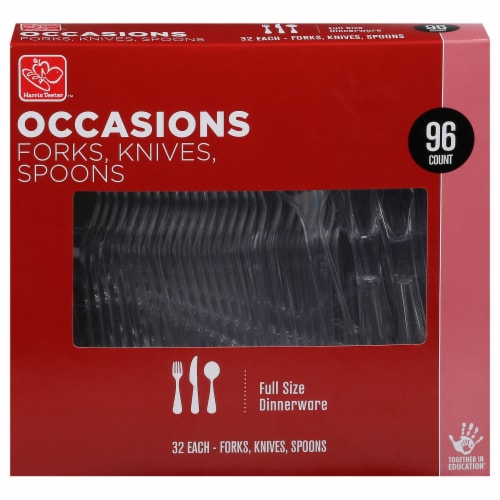 Harris Teeter Occasions Full Size Clear Dinnerware Cutlery Set Perspective: front