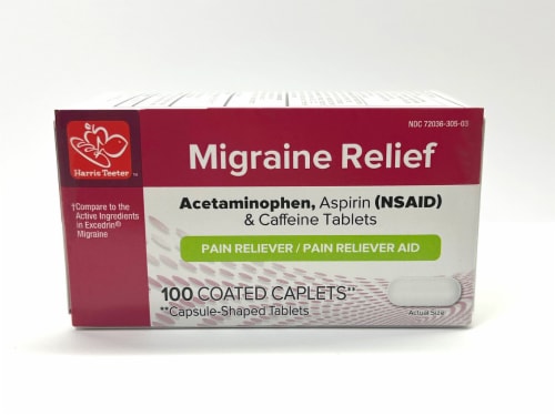 Harris Teeter™ Migraine Relief Coated Caplets Perspective: front