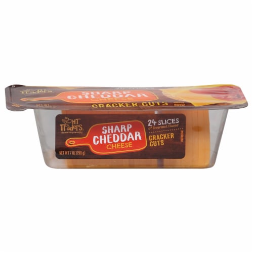 HT Traders™ Sharp Cheddar Cracker Cut Cheese Slices Perspective: front