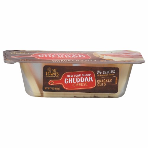 HT Traders™ NY Sharp Cheddar Cracker Cut Cheese Slices Perspective: front