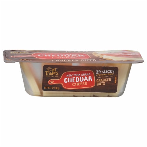 HT Traders™ NY Sharp Cheddar Cracker Cut Cheese Slices Perspective: front