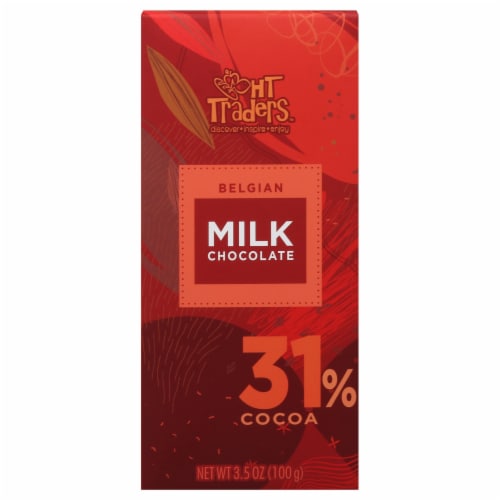 HT Traders™ Belgian Milk Chocolate Bar Perspective: front