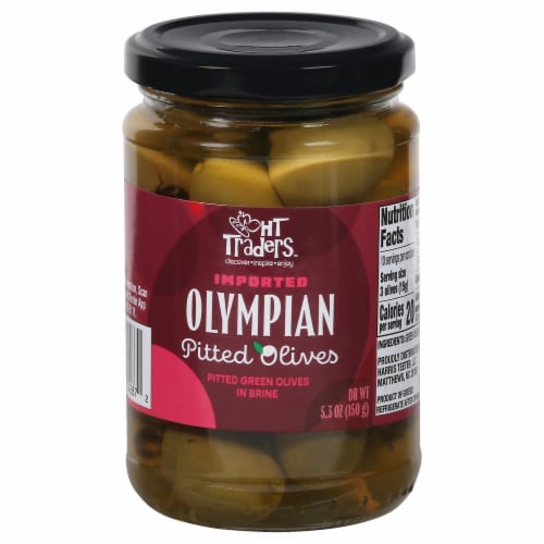 HT Traders™ Imported Olympian Pitted Green Olives Perspective: front