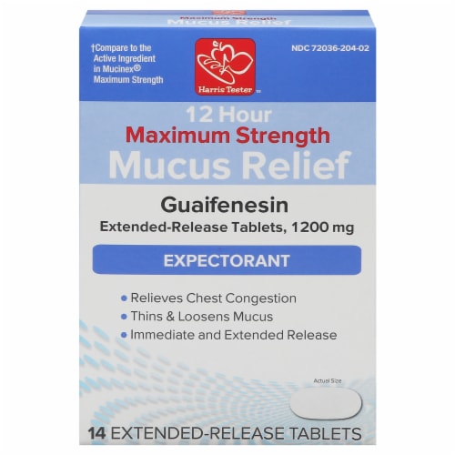 Harris Teeter™ Maximum Strength Mucus Relief Medicine Perspective: front