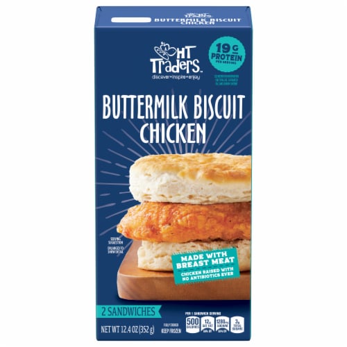HT Traders™ Buttermilk Biscuit Chicken Breakfast Sandwiches Perspective: front