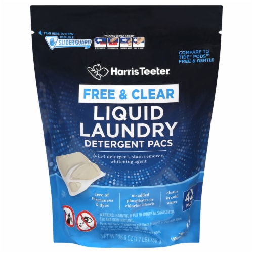 Harris Teeter® Free & Clear Liquid Laundry Detergent Pacs Perspective: front