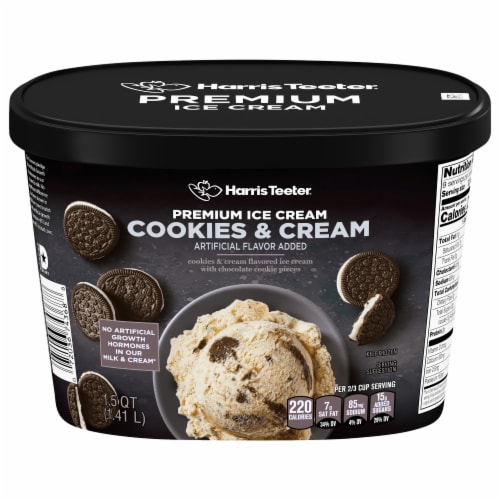 Harris Teeter® Cookies & Cream Premium Ice Cream Perspective: front