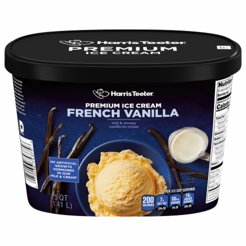 Harris Teeter® Premium French Vanilla Ice Cream Tub Perspective: front