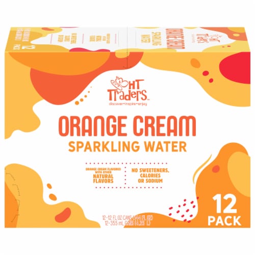 HT Trades™ Orange Cream Sparkling Water Perspective: front