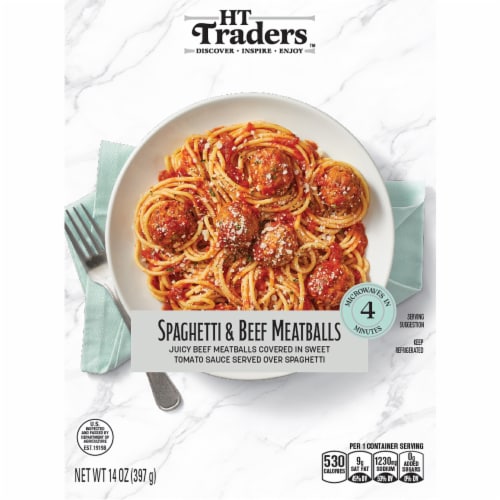 HT Traders™ Spaghetti & Beef Meatballs Perspective: front
