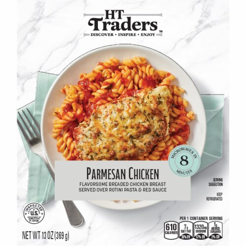 HT Traders™ Parmesan Chicken Breast with Rotini Pasta & Red Sauce Perspective: front