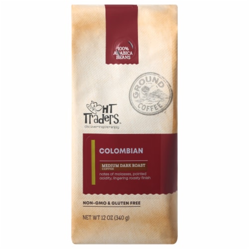 HT Traders Colombian Medium-Dark Roast Ground Coffee Perspective: front
