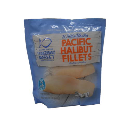 Harris Teeter™ Fishmans Market Wild Alaska Skinless Boneless Pacific Halibut Fillets Perspective: front