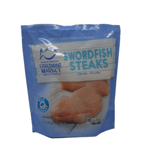 Harris Teeter Fishermans Market Boneless Skinless Swordfish Steaks Perspective: front
