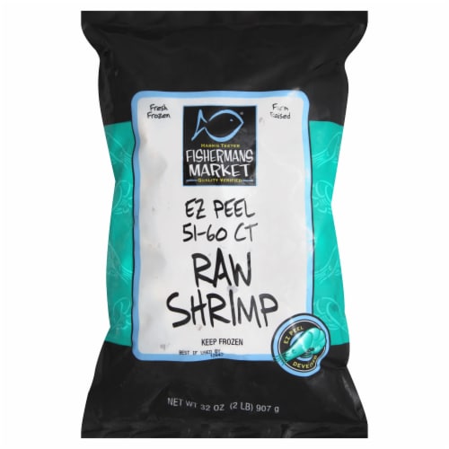 Harris Teeter Fishermans Market 51/60 CT Raw Shrimp Perspective: front