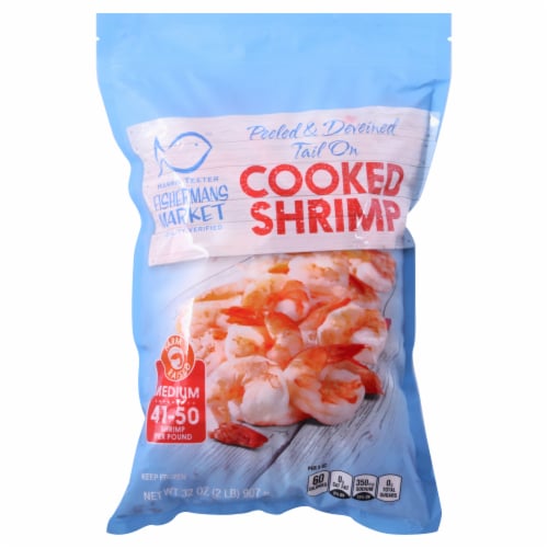 Harris Teeter Fishermans Market 41/50 CT Cooked Shrimp Perspective: front