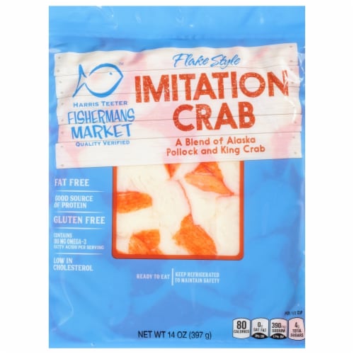 Harris Teeter Flaked Imitation Crab Meat Perspective: front