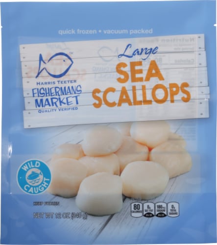 Harris Teeter Fishermans Market® Large Wid Caught Sea Scallops Perspective: front