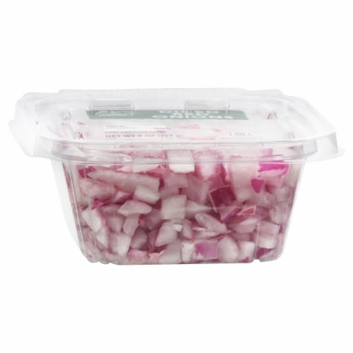 Diced Red Onions Perspective: front