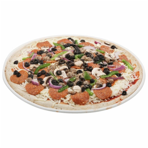 Harris Teeter Fresh Foods Market Take & Bake Deluxe Pizza Perspective: front