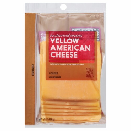Fresh Foods Market Yellow American Cheese Perspective: front