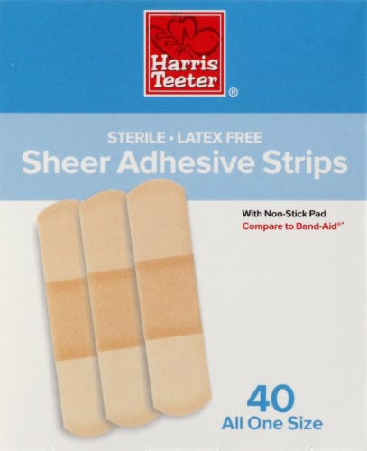 Harris Teeter® Latex-Free Sheer Adhesive Strips, 40 ct - Harris Teeter