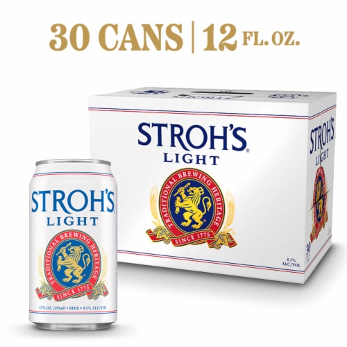 Stroh's® Light Lager Beer Perspective: front