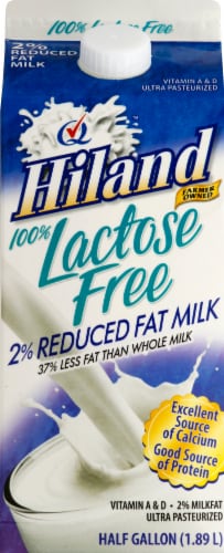 Hiland 100% Lactose Free 2% Reduced Fat Milk Perspective: front