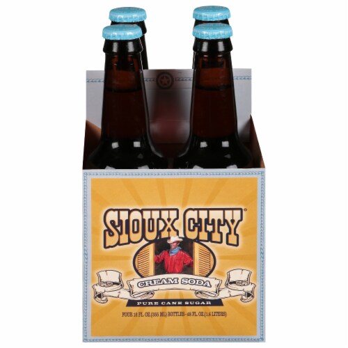 Sioux City Cream Soda - 12 oz, 4 Per Pack (6 Packs Total) Perspective: front