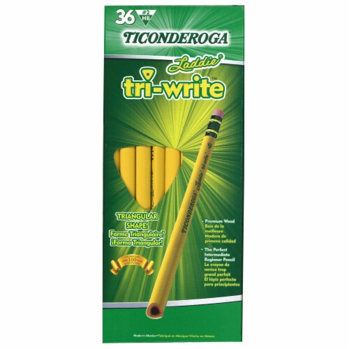 Laddie® Tri-Write Intermediate Size No. 2 Pencils with Eraser, Box of 36 Perspective: front