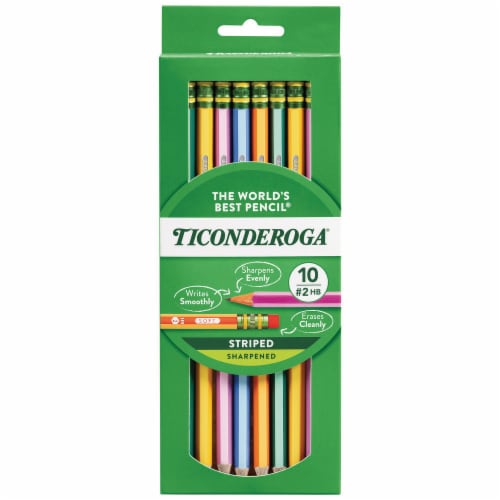 Ticonderoga #2 Sharpened Striped Pencils Perspective: front