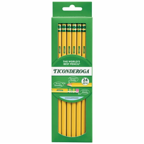 Ticonderoga® Wood-Cased #2 Pencils - Yellow Perspective: front