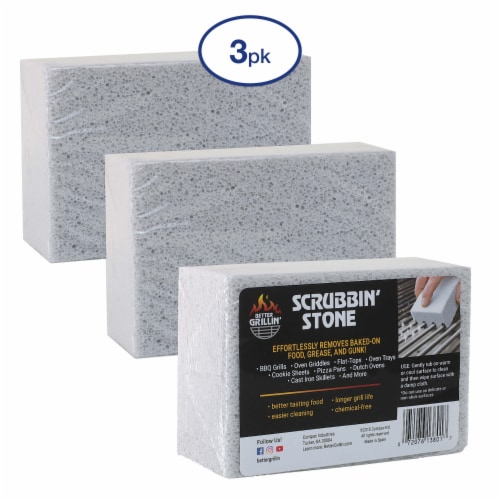 Better Grillin Scrubbin Stone Grill Cleaner-Scouring Brick/Barbecue Brush, 3pk Perspective: front