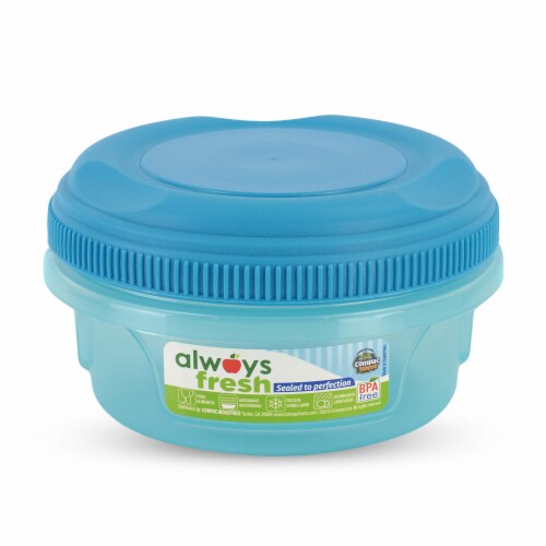 Compac Home Always Fresh Food Storage Hi-Top Cylinder Container - 12oz Blue Mint Perspective: front