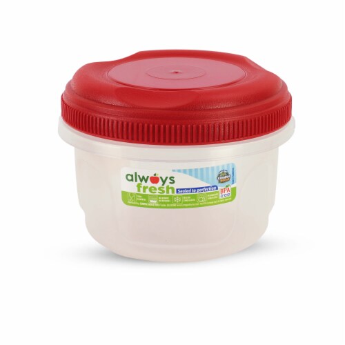 Compac Home Always Fresh Food Storage Hi-Top Cylinder Container 16oz Red Chef Perspective: front