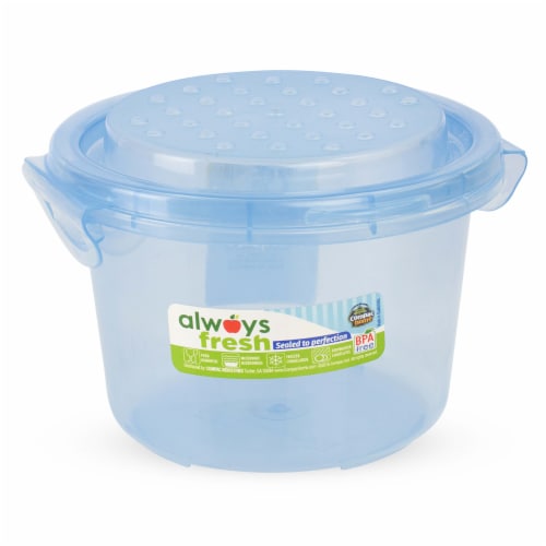 Compac Home Always Fresh Food Storage Round Dots Container - 16oz Ocean Blue Perspective: front