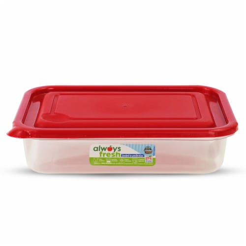 Compac Home Always Fresh Food Storage Rectangular Bowl - 14oz Red Chef Perspective: front