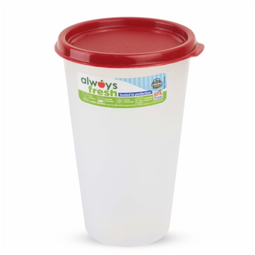Compac Home Always Fresh Food Storage Plastic Tumbler with Lid - 14oz Red Chef Perspective: front