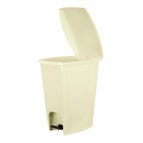 Compac Home Always Fresh Kitchen Bathroom Office Step Trash Can - 6 Gallon Ivory Perspective: front