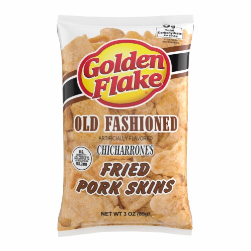 Golden Flake® Old Fashioned Chicharrones Fried Pork Skins Perspective: front