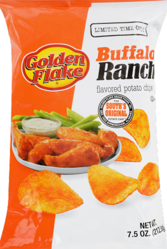 Golden Flake Buffalo Ranch Potato Chips Perspective: front