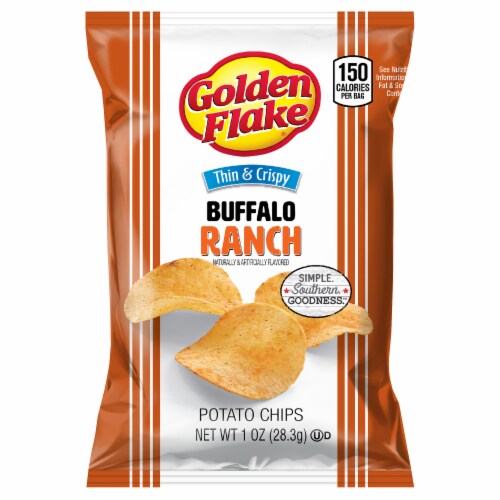 Golden Flake® Thin & Crispy Buffalo Ranch Potato Chips Perspective: front