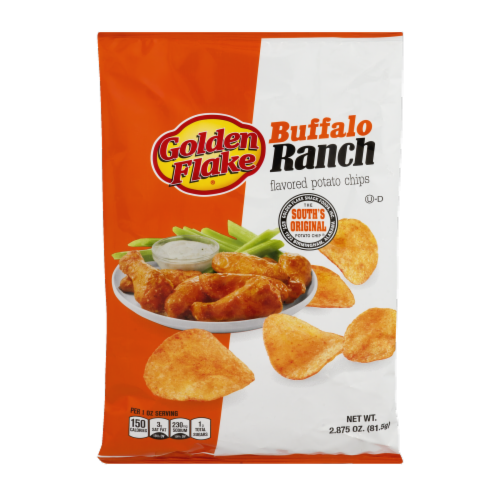 Golden Flake Buffalo Ranch Potato Chips Perspective: front