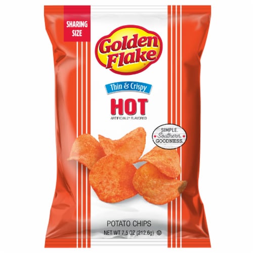 Golden Flake® Hot Potato Chips Perspective: front