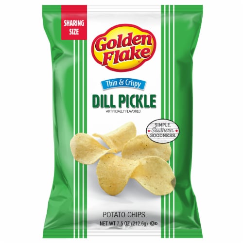 Golden Flake® Dill Pickle Potato Chips Perspective: front