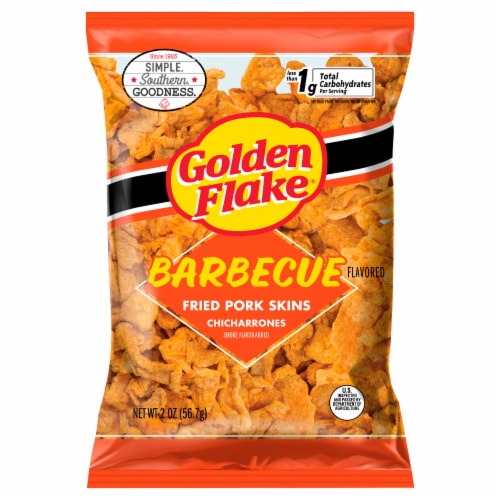 Golden Flake® Barbecue Chicharrones Fried Pork Skins Perspective: front
