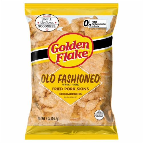 Golden Flake® Old Fashioned Chicharrones Fried Pork Skins Perspective: front
