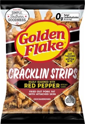 Golden Flake® Red Pepper Cracklin Strips Perspective: front